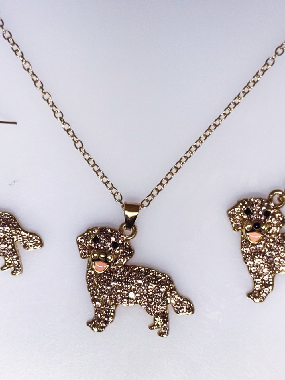 Jewelry set, Golden Retriever, earrings and necklace